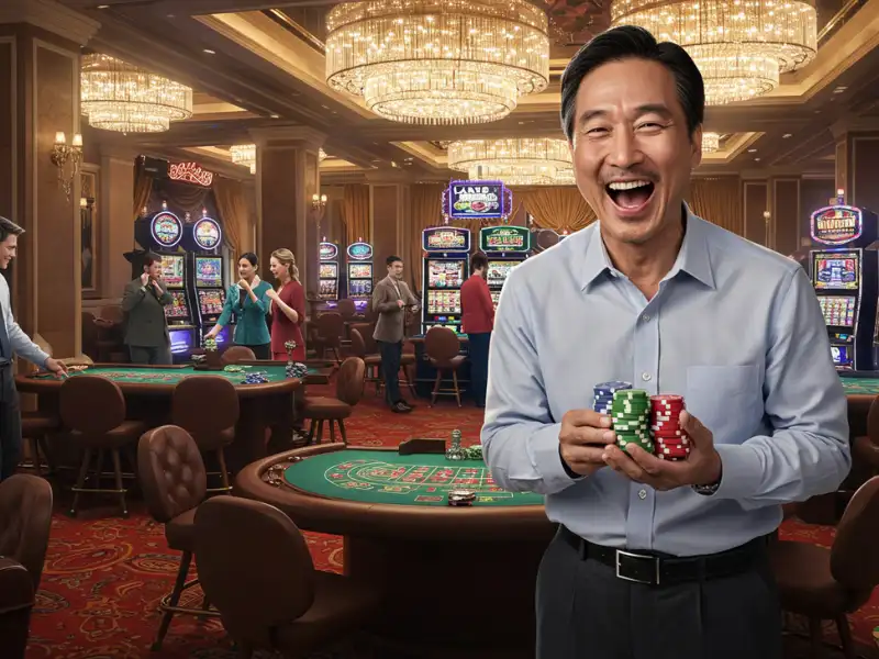 Happy man winning a poker game using an 88 free bet