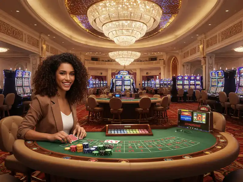 Woman playing poker on the TMT Games casino platform