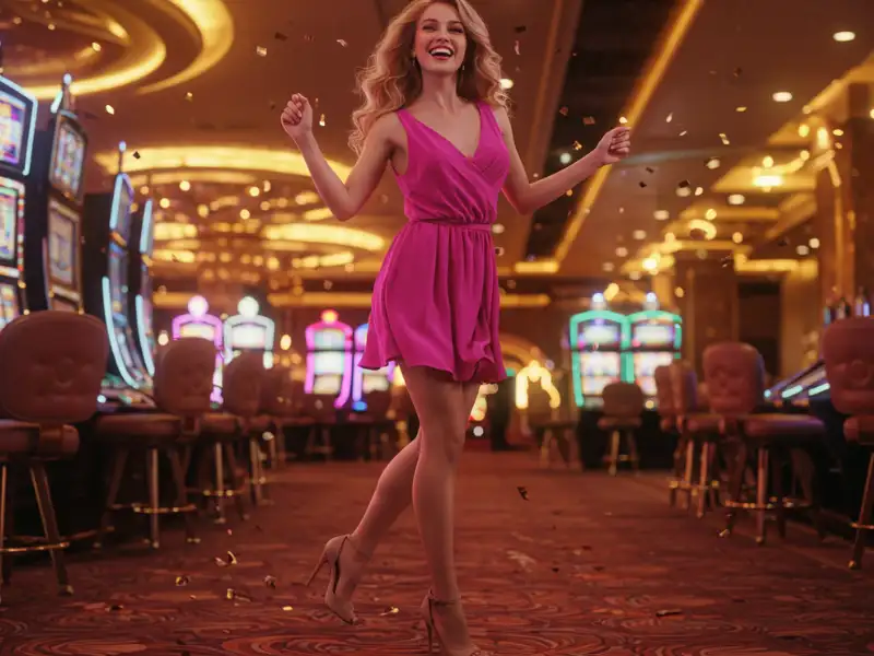 Happy woman celebrating her win at Playzone PH casino.
