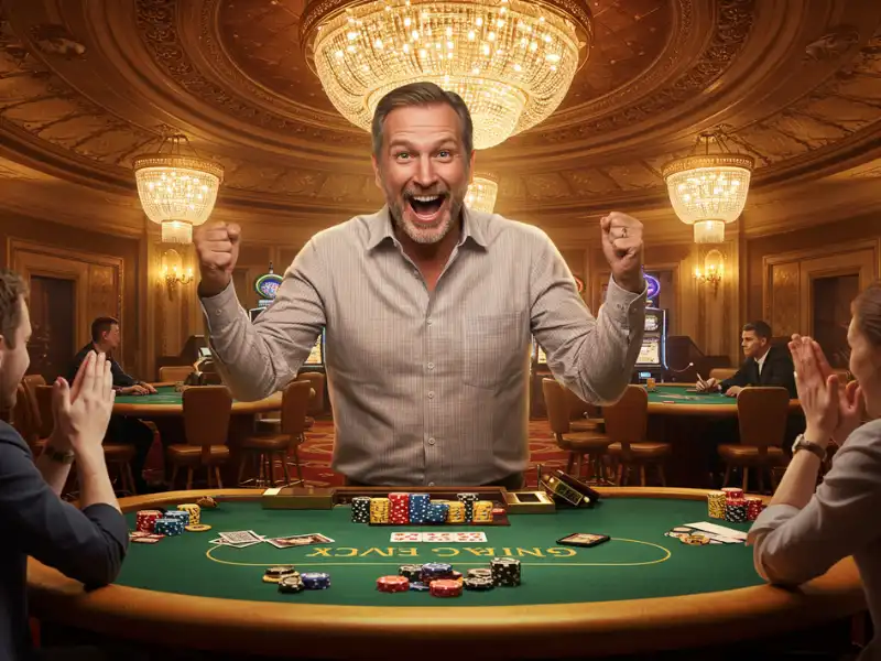 Happy man in a casino using bingo plus rewards points free codes