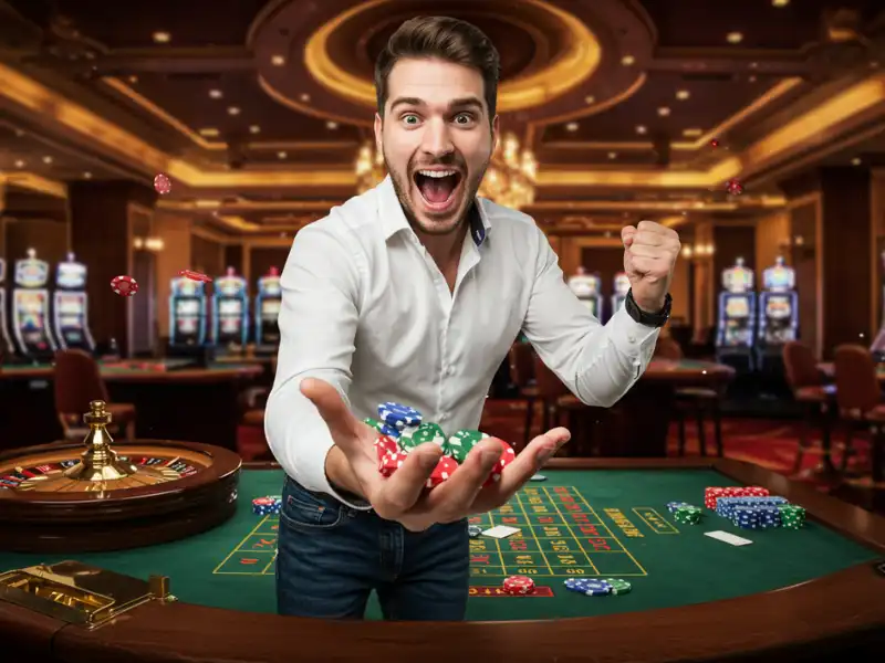 Happy man winning slot game with bingo plus rewards points free codes