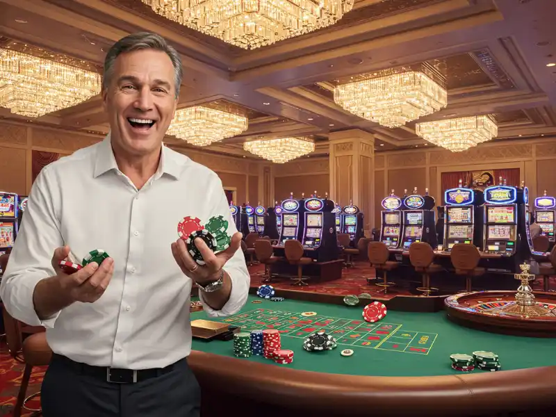 Man holding casino chips at Casino Plus GCash online casino.