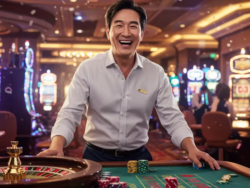 Happy man playing roulette at PH Fun Club online casino.