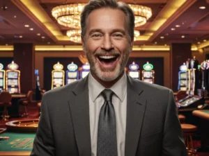 Happy man enjoying his win at PHClub online casino.