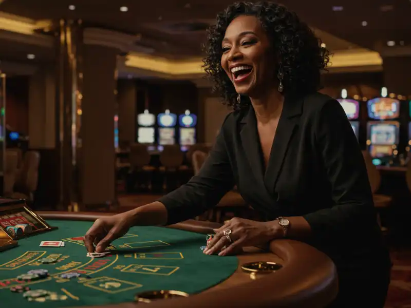 Happy woman playing card game in Sugar Bang Bang demo
